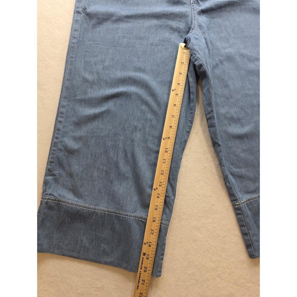 Ophelia Roe Women's Blue Denim Wide Leg Cropped Pants. New With Tags. Size 12 - Picture 8 of 10